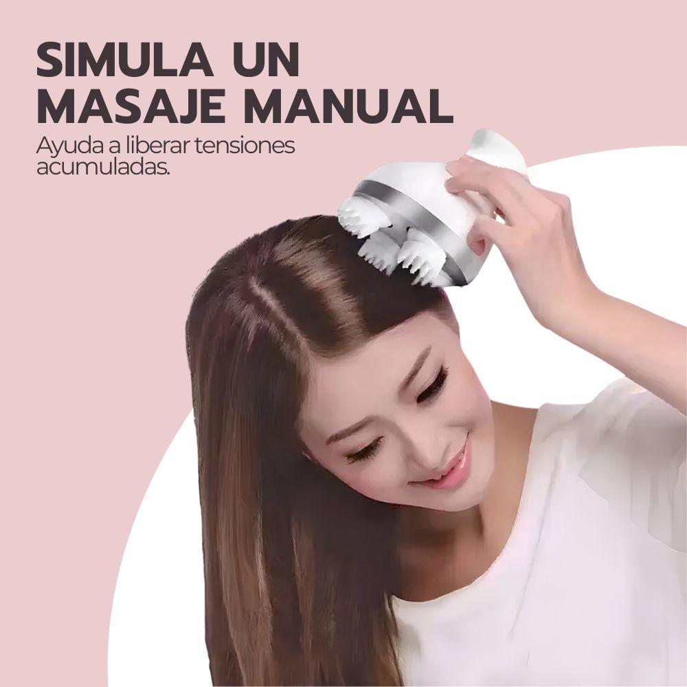 Masajeador Cabeza Eléctrico Inalámbrico Masajes Blanco-6