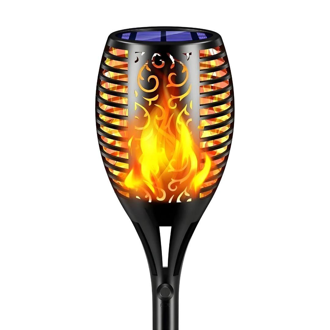 Lampara Solar Antorcha Para Jardín Estaca Efecto Fuego IP65-0