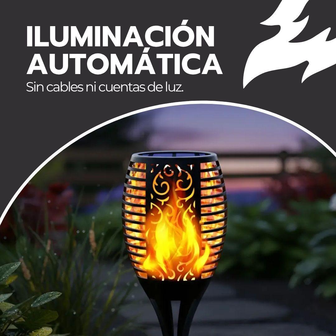 Lampara Solar Antorcha Para Jardín Estaca Efecto Fuego IP65-4