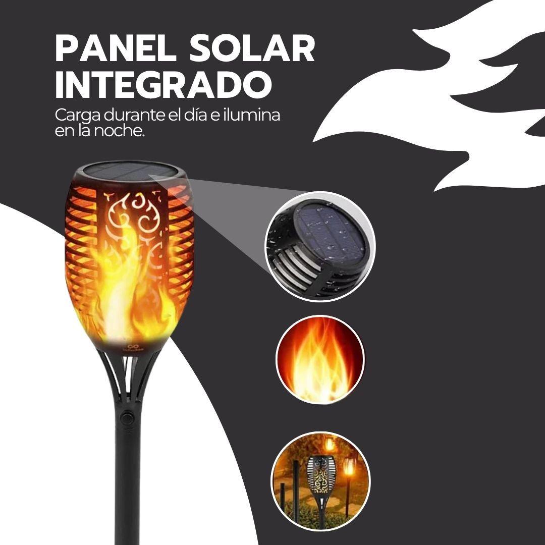 Lampara Solar Antorcha Para Jardín Estaca Efecto Fuego IP65-5
