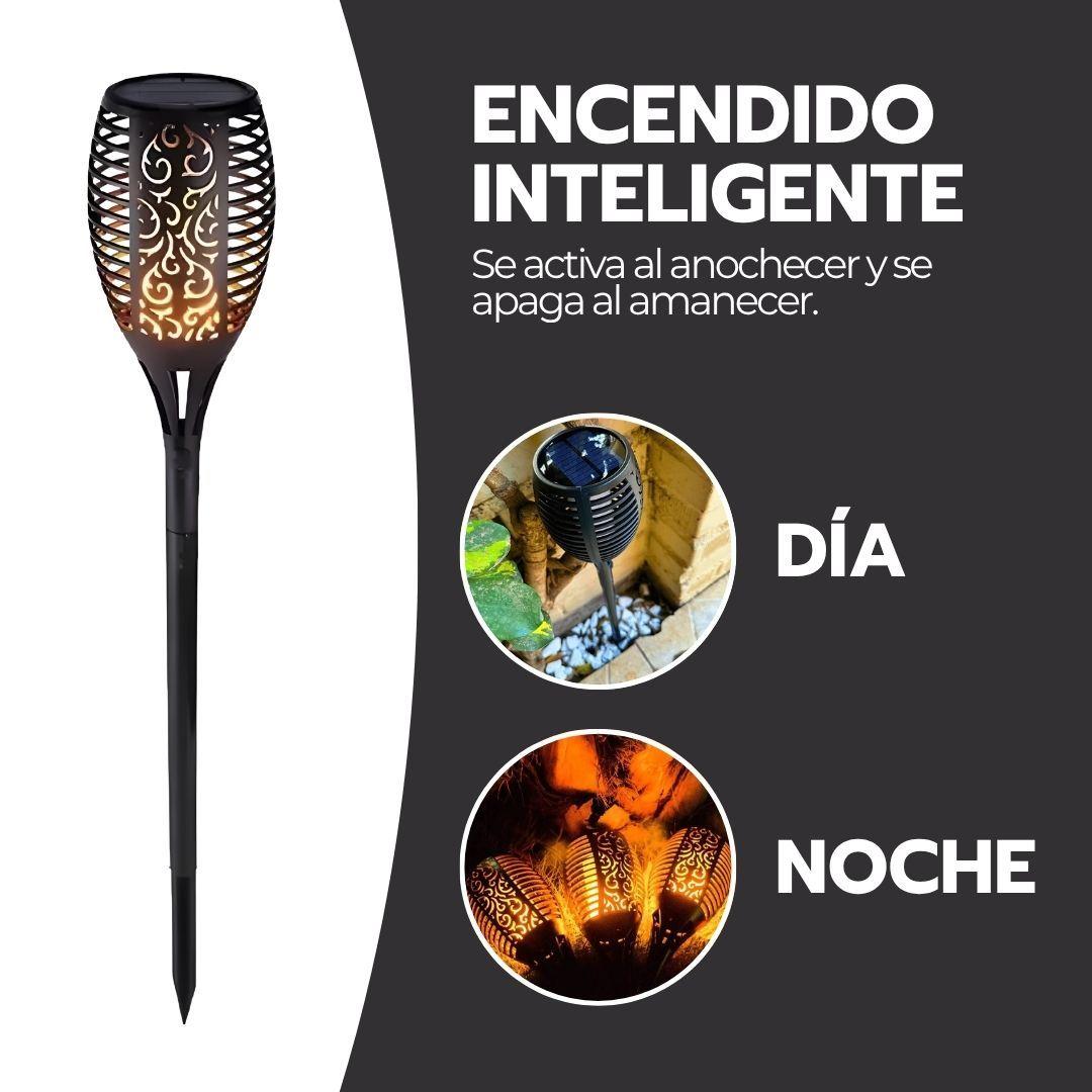 Lampara Solar Antorcha Para Jardín Estaca Efecto Fuego IP65-6