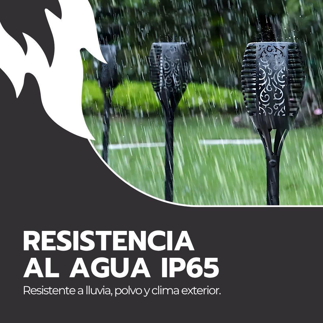 Lampara Solar Antorcha Para Jardín Estaca Efecto Fuego IP65-7