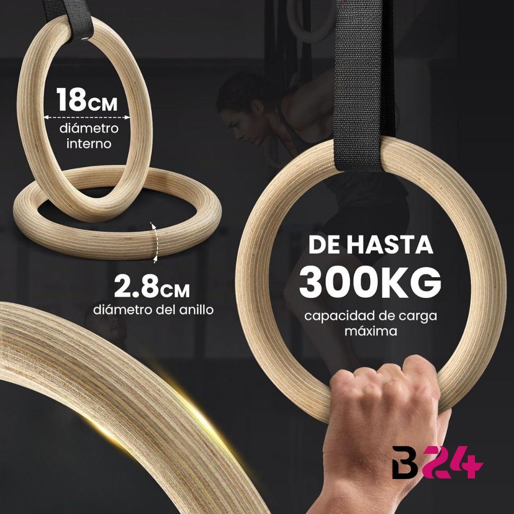 Anillas Olímpicas Madera con hebillas metálicas Calistenia-4