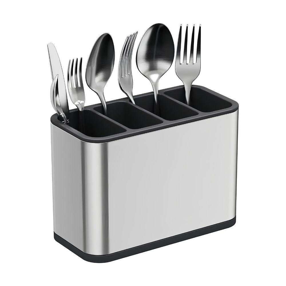 Escurridor De Cubiertos Acero Inoxidable Organizador Cocina Porta Utensilios Gris BY-889-0