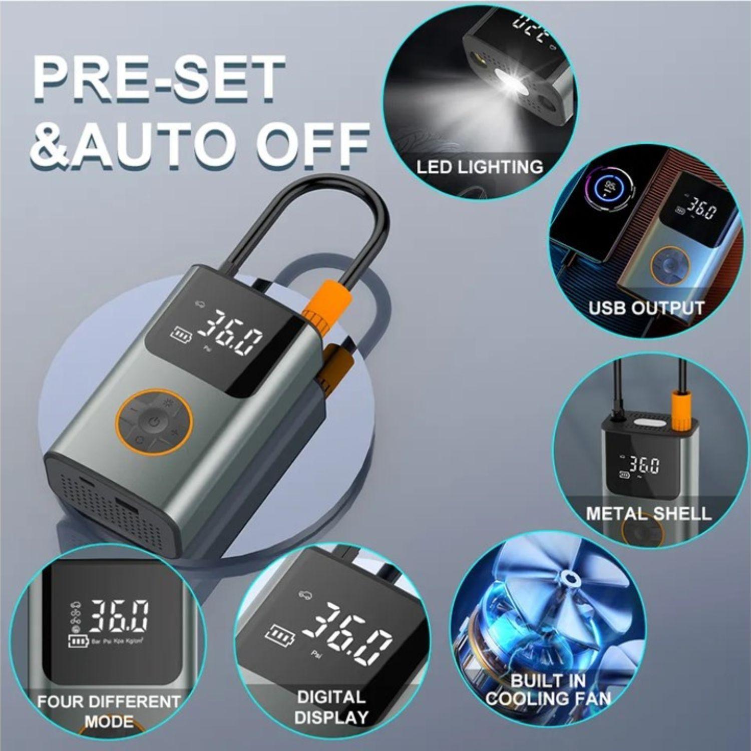 Compresor De Aire Portátil Digital 50 Watt 150 Psi-3