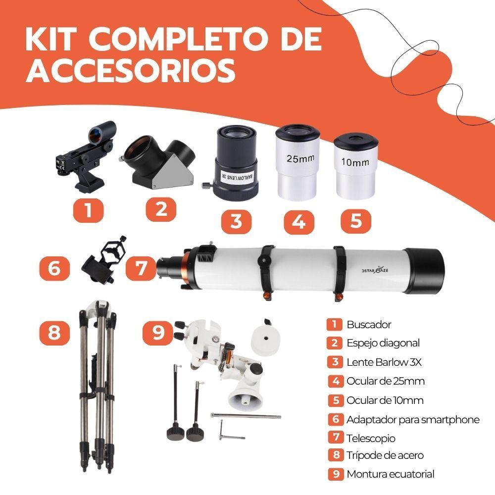 Telescopio Astronómico Refractor 120900-R Portátil-7