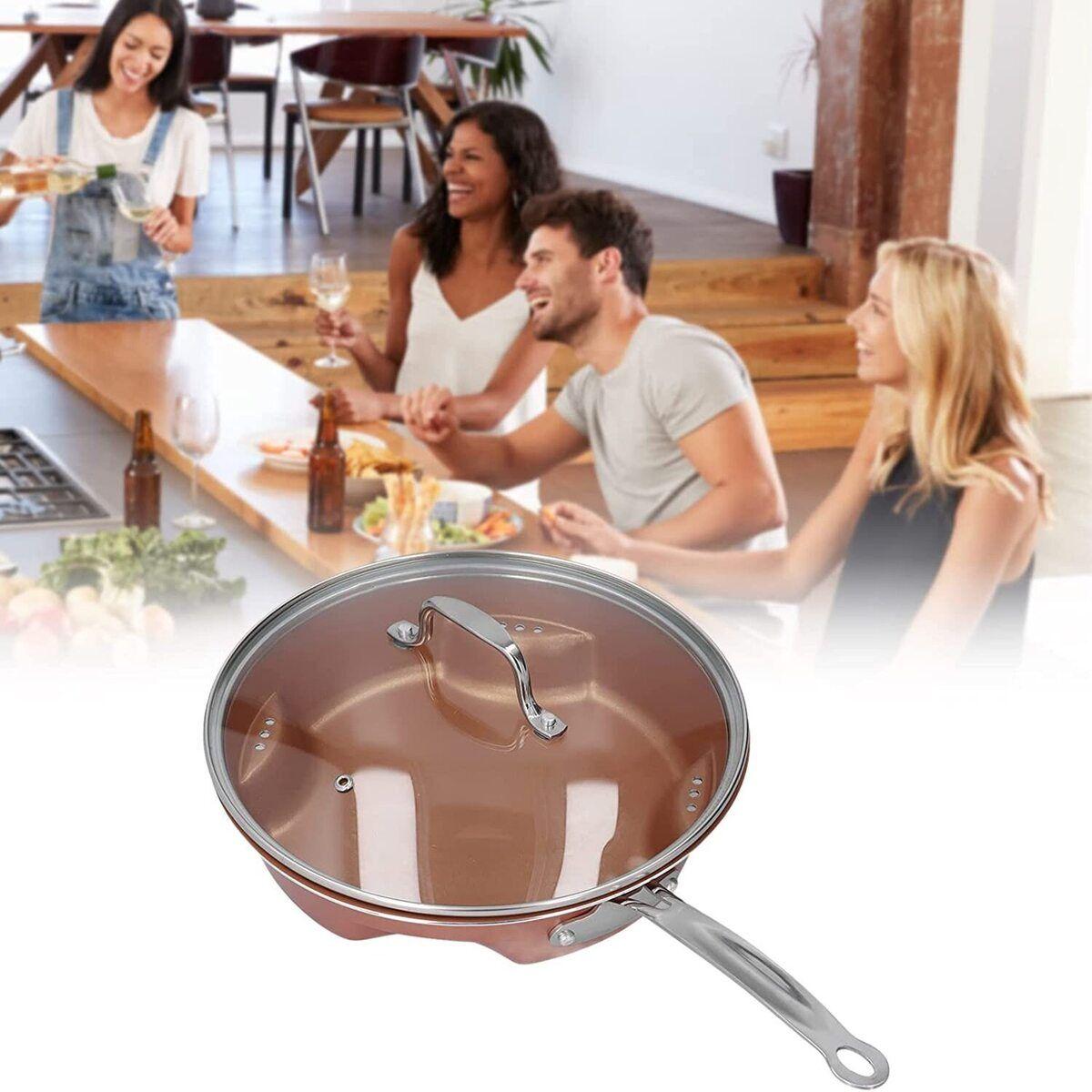 Sarten Freidora Color Cobre Vaporera Antiadherente-5