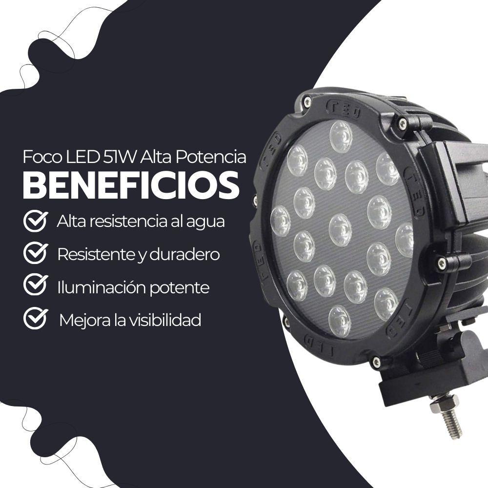 Foco LED 51W Alta Potencia Impermeable Con Base Universal-2