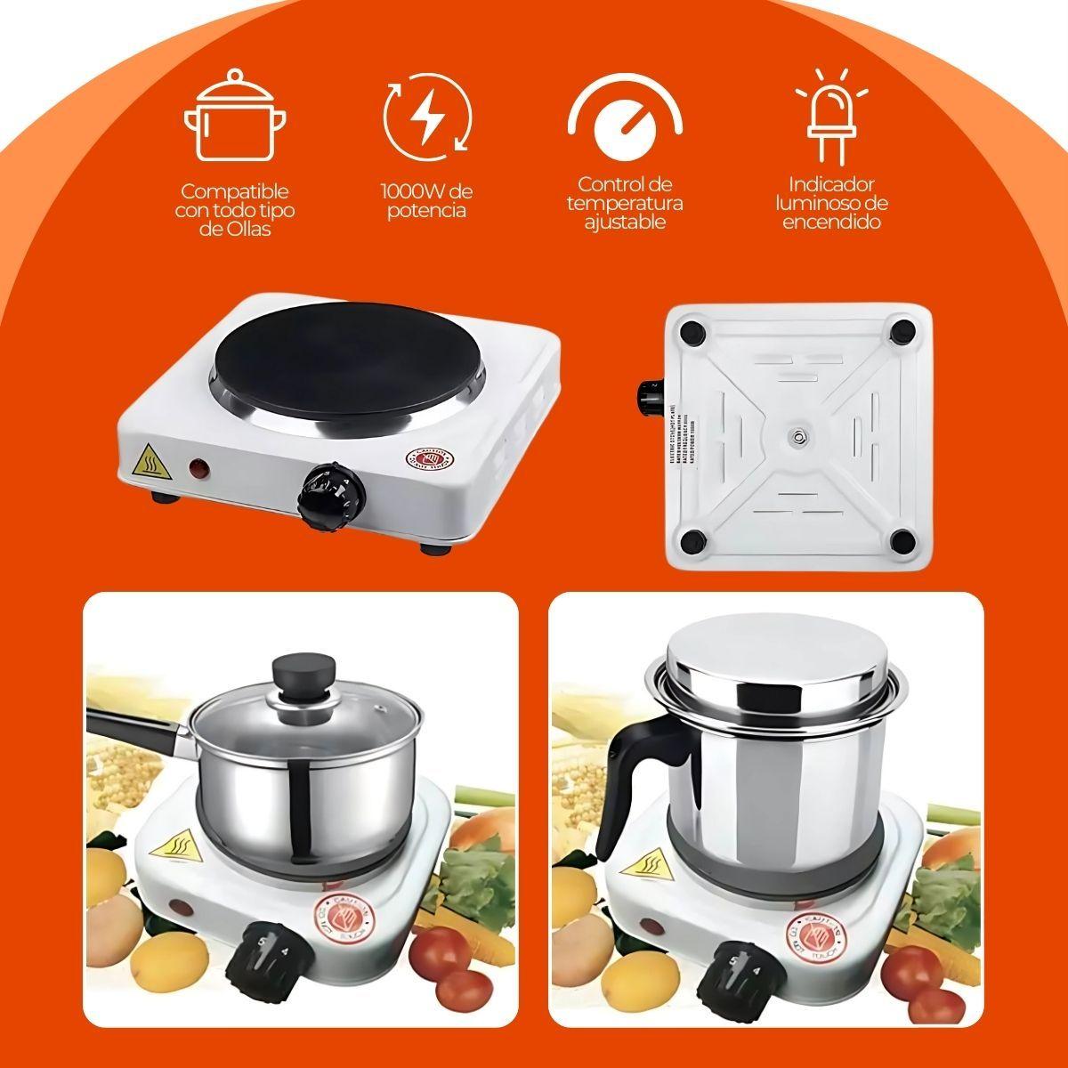 Cocinilla Eléctrica Portátil 1 Plato 155mm Acero Inox-7