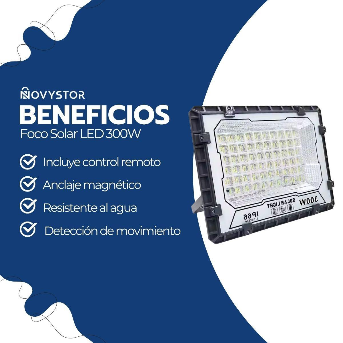 Foco Solar LED 300W IP66 con Control Remoto y Soporte-3