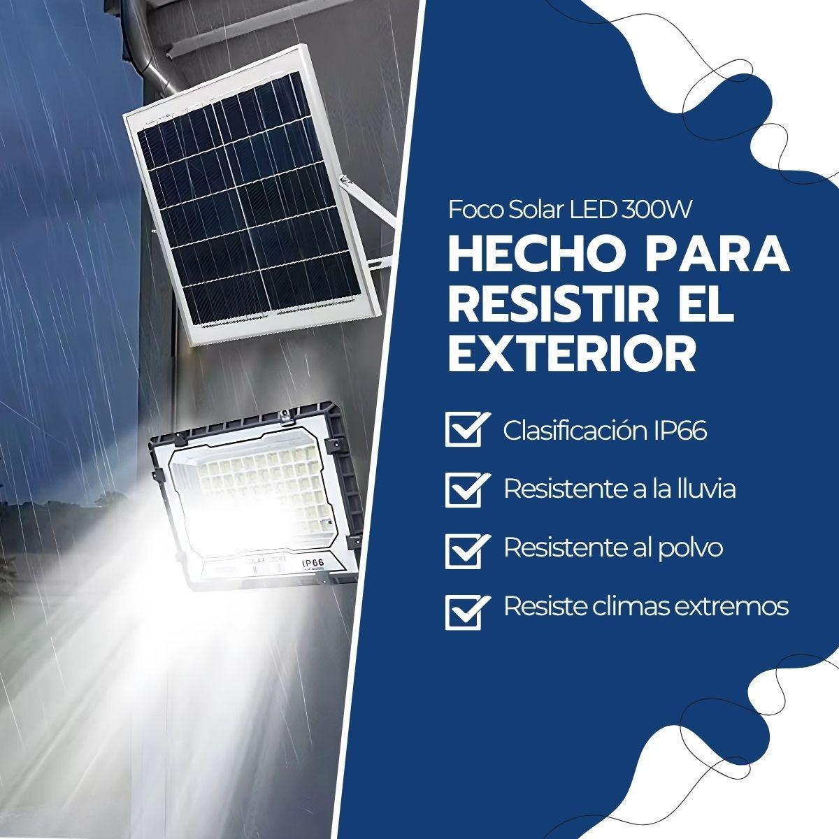Foco Solar LED 300W IP66 con Control Remoto y Soporte-6