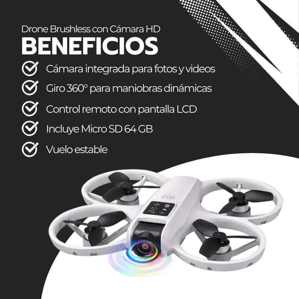 Drone Brushless con Cámara HD, Control LCD y Giro 360°-3