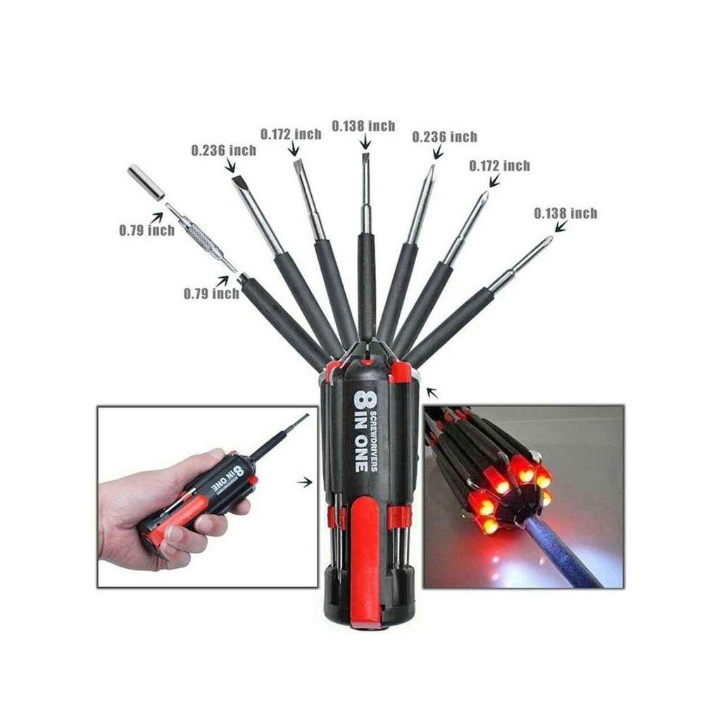 Desatornillador Multiuso 8 en 1 Con Linterna Led-5