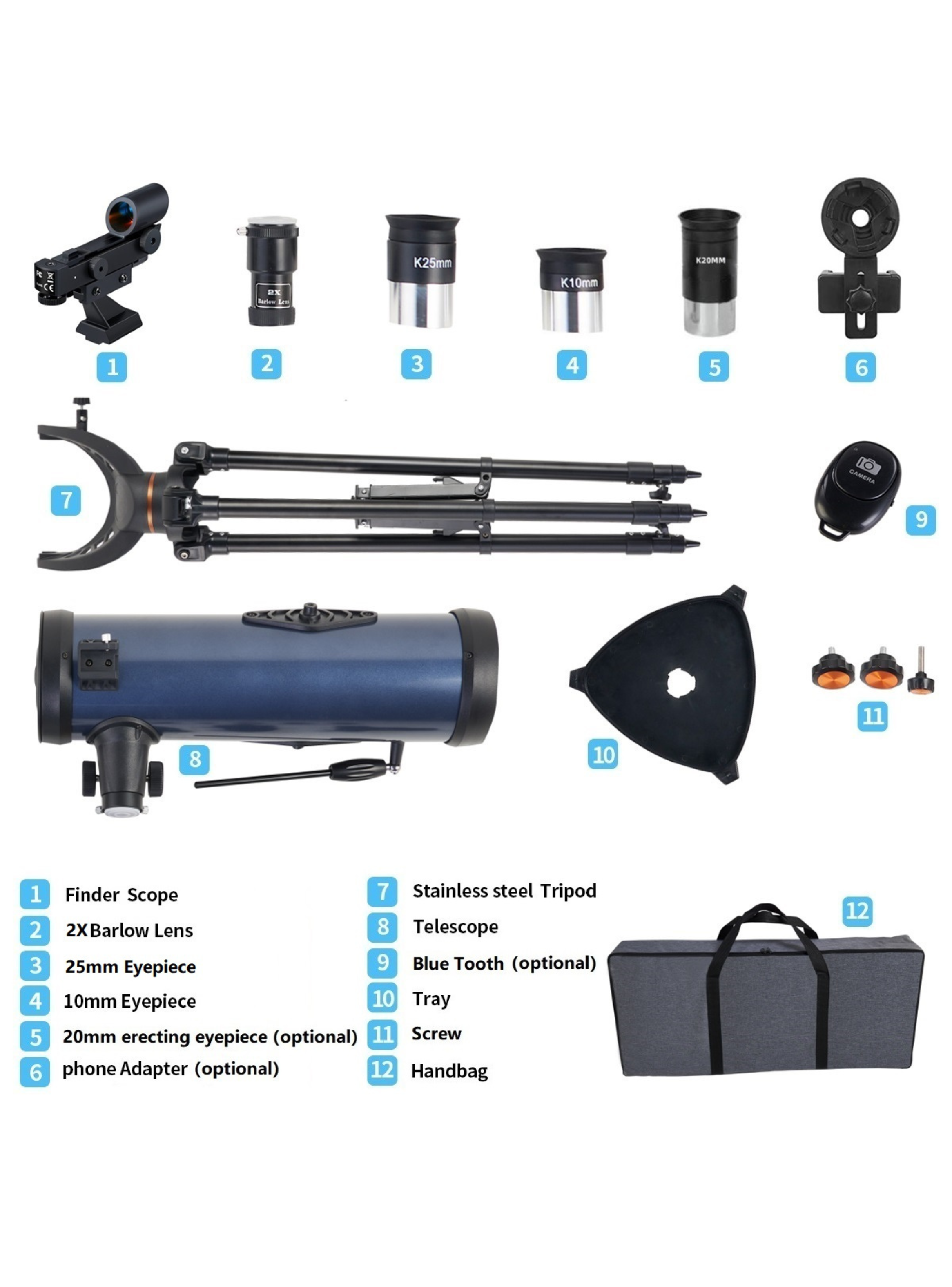 Telescopio Profesional Astronómico 114/1000 Alta Definición-2