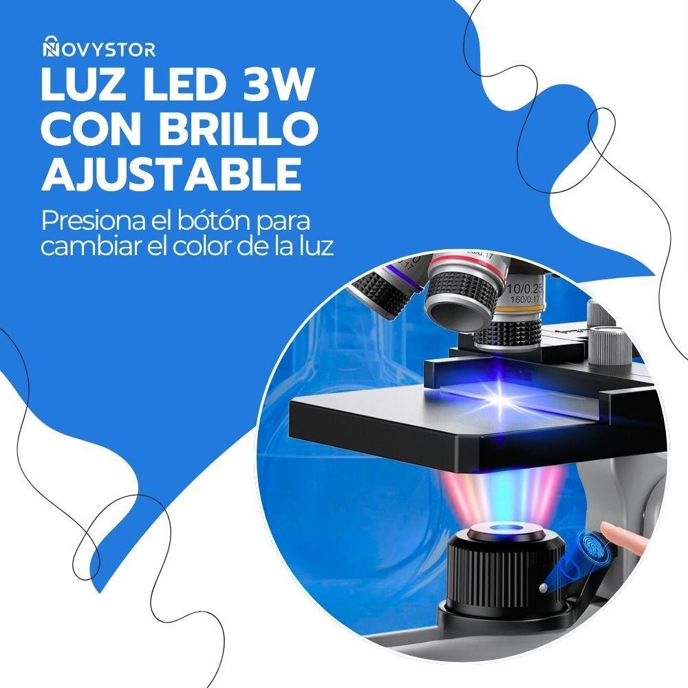 Microscopio Educativo 16000X con Accesorios de Ciencia Azul-4