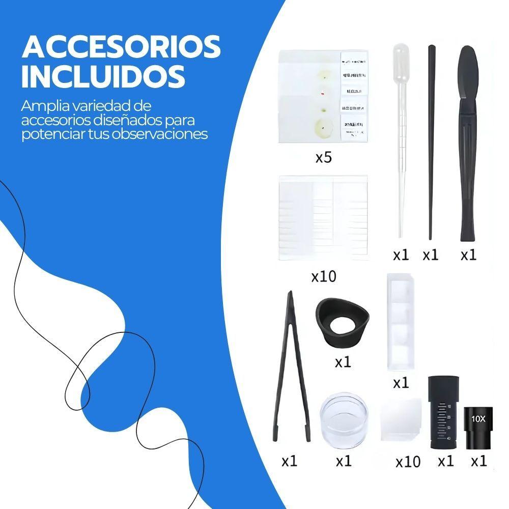Microscopio Educativo 16000X con Accesorios de Ciencia Azul-6