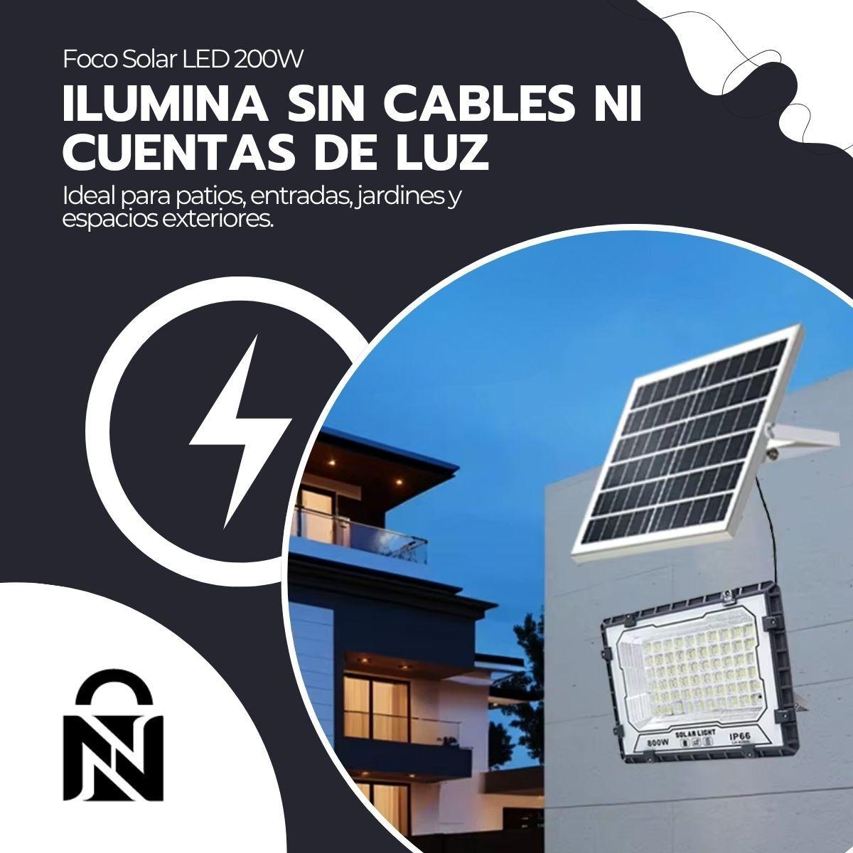 Foco Solar LED 200W IP66 con Sensor Movimiento y Control-5