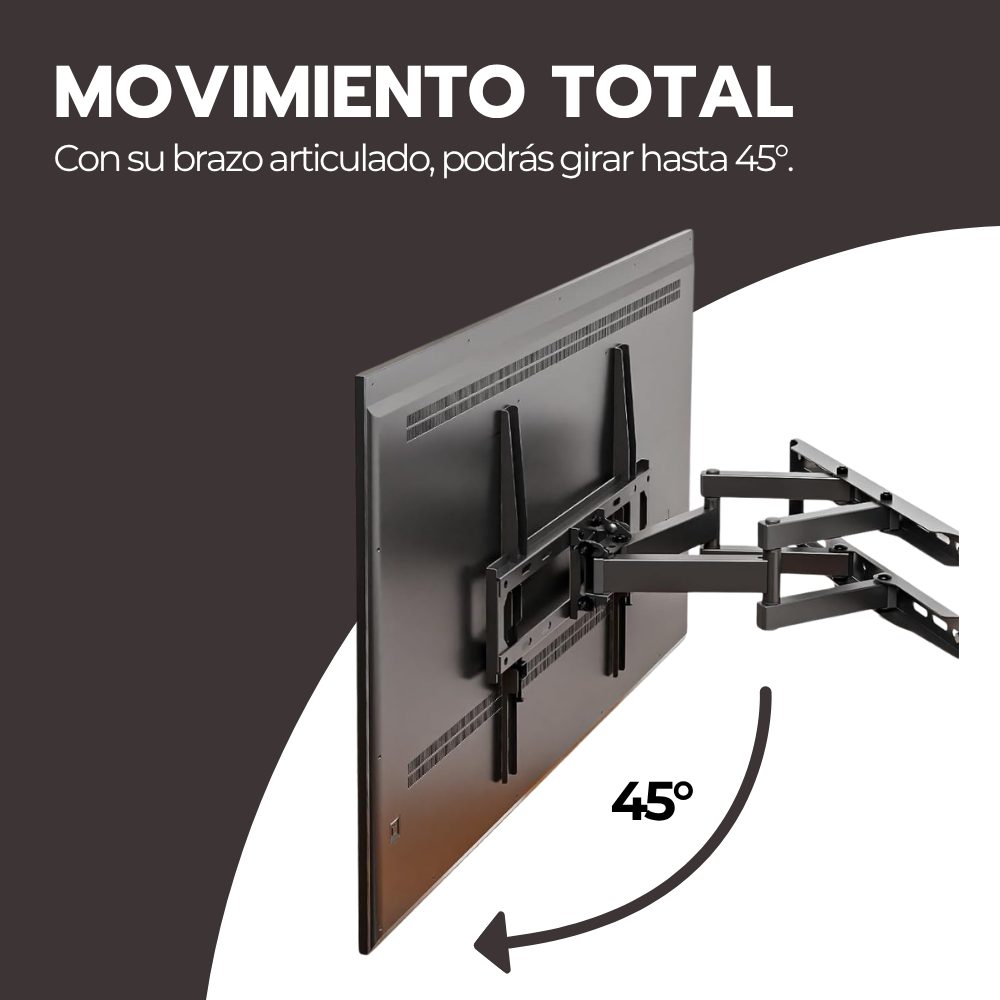 Soporte TV Full Motion 26–90" Acero Reforzado Giro 120-7