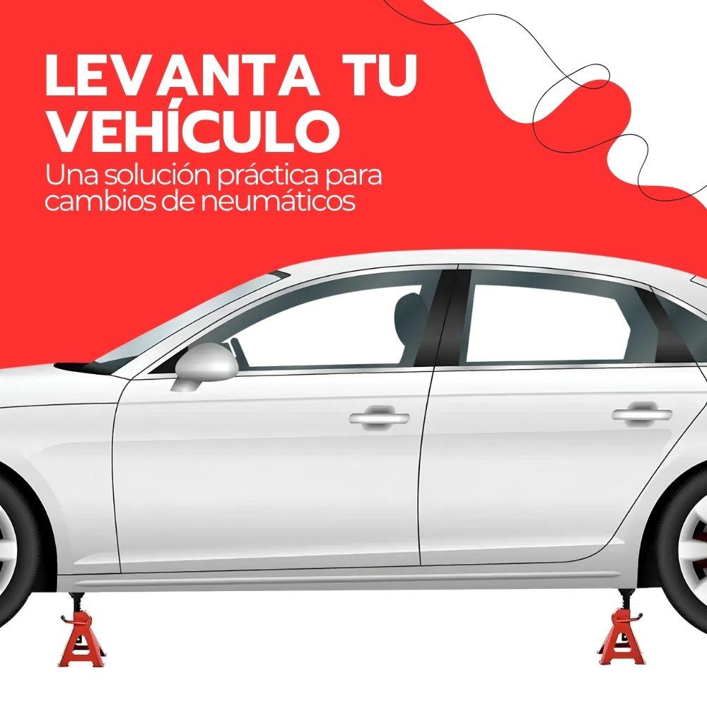Set 2 Caballetes Mecánicos 3 Toneladas Banquillo Para Auto Ajustable 28.5-42 cm Acero Reforzado-4