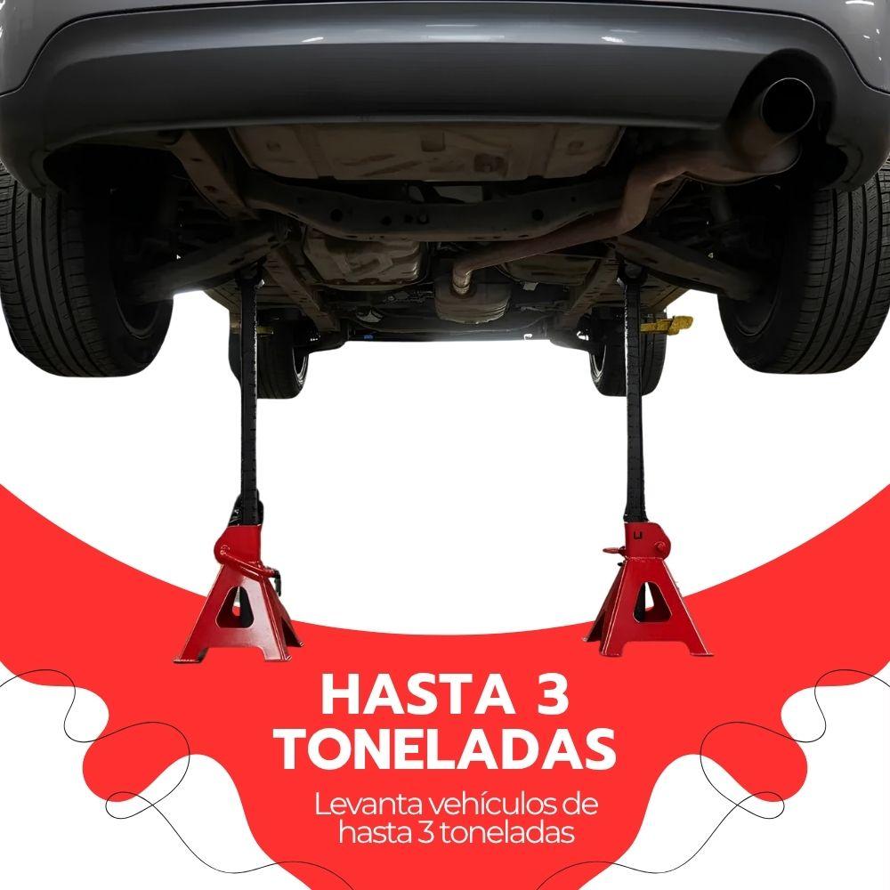 Set 2 Caballetes Mecánicos 3 Toneladas Banquillo Para Auto Ajustable 28.5-42 cm Acero Reforzado-6