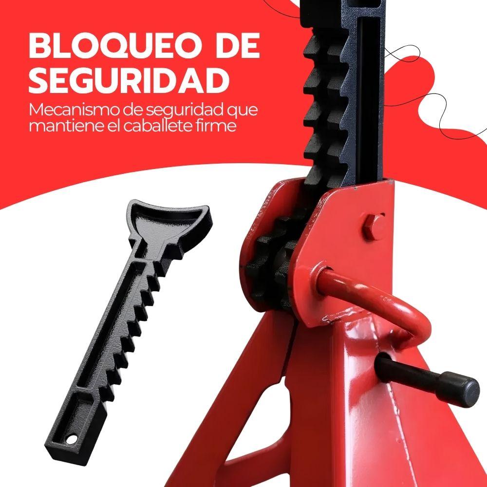 Set 2 Caballetes Mecánicos 3 Toneladas Banquillo Para Auto Ajustable 28.5-42 cm Acero Reforzado-9