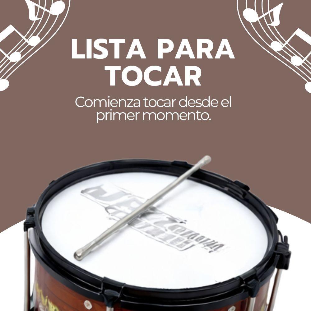 Batería Infantil de 3 Tambores con Platillo y Banquito-5