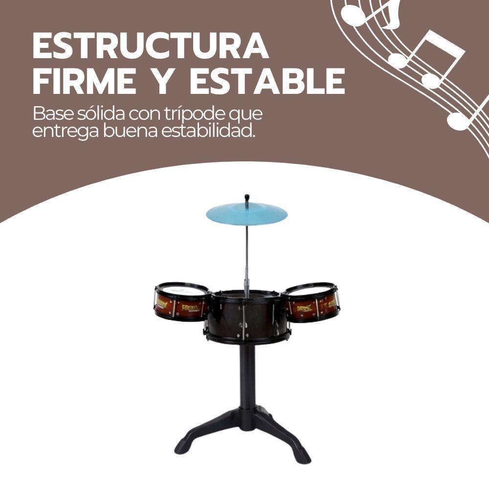Batería Infantil de 3 Tambores con Platillo y Banquito-7