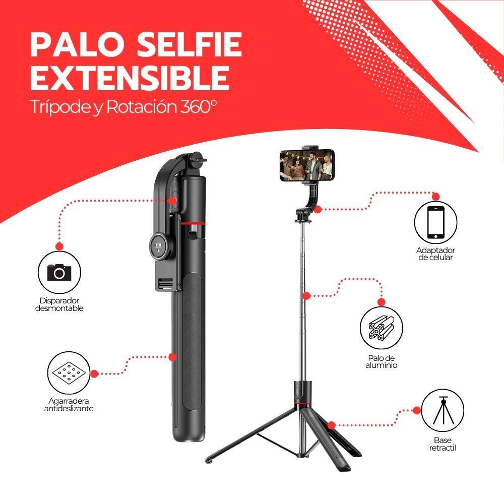 Palo Selfie Extensible Con Trípode y Rotación 360°-2