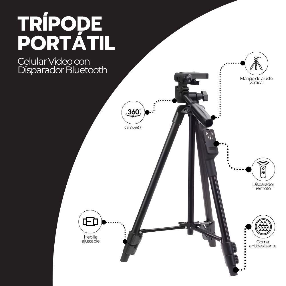 Trípode Portátil para Celular Video con Disparador Bluetooth-2