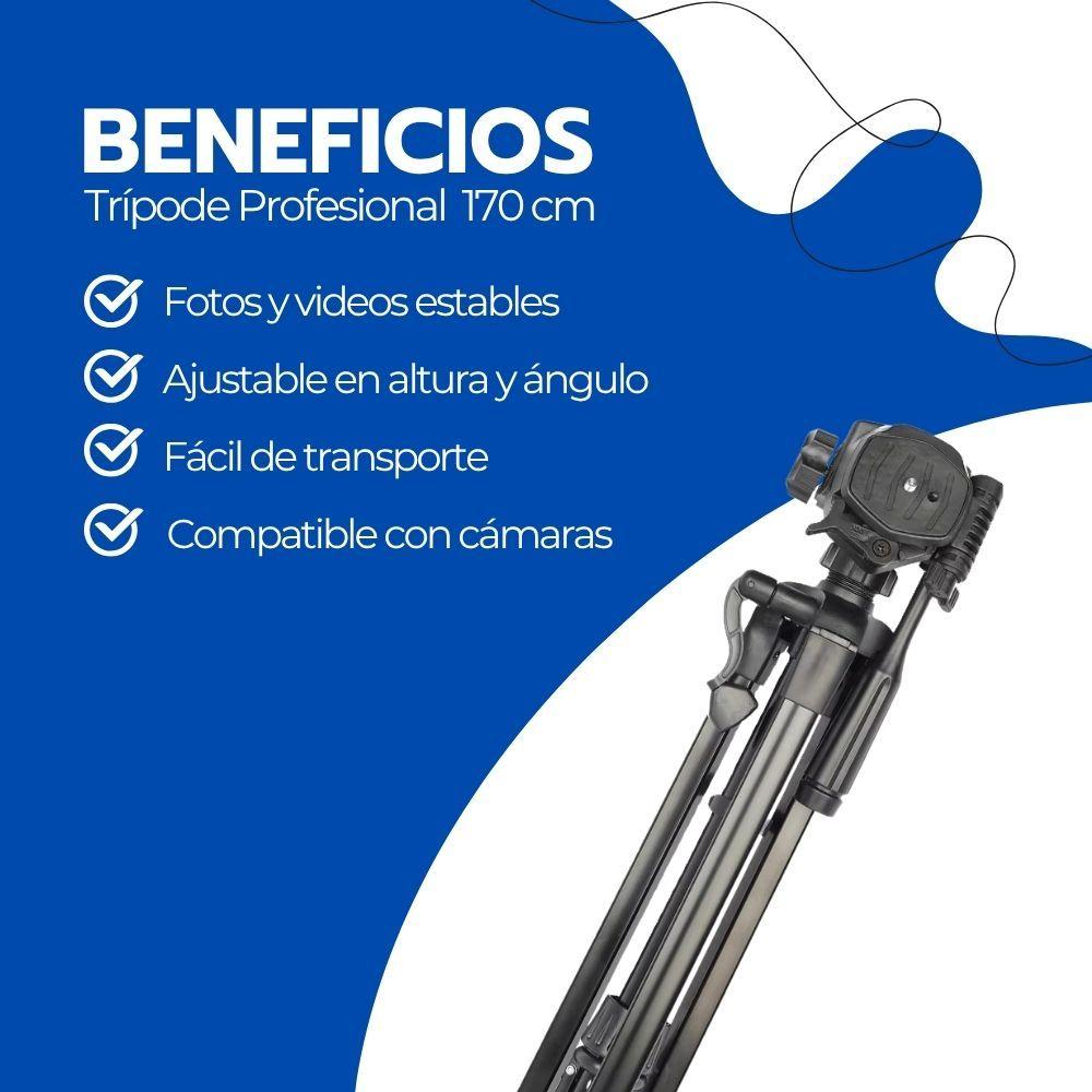 Trípode Profesional 360° Video + Bolso De Transporte Negro-3