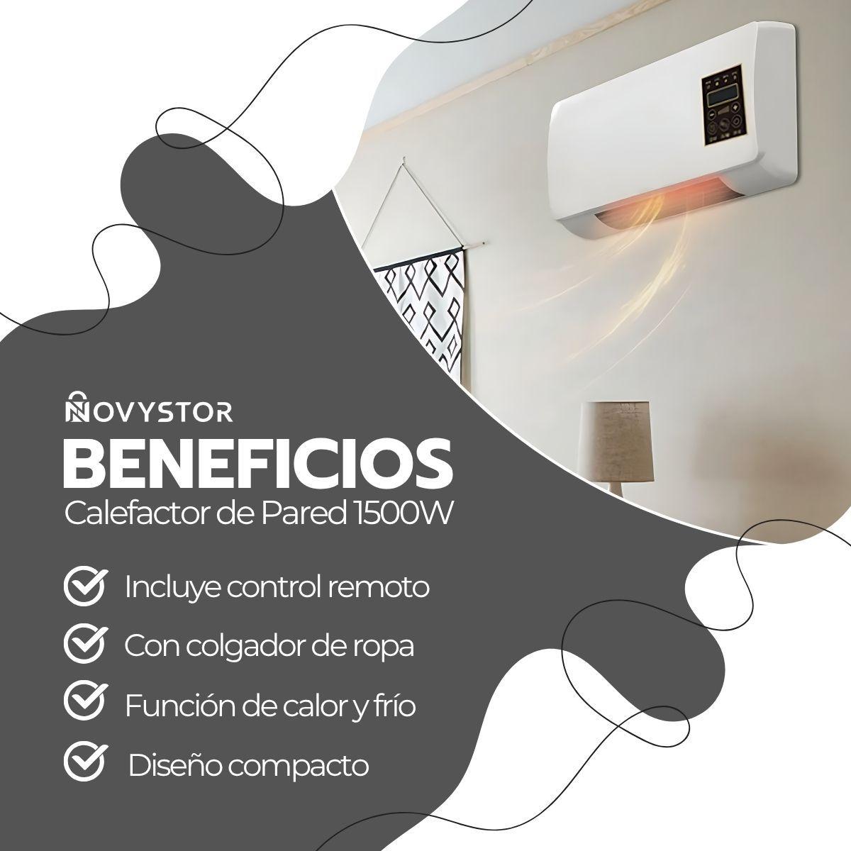 Calefactor de Pared 2 en 1 1500W Control + Colgador De Ropa-3