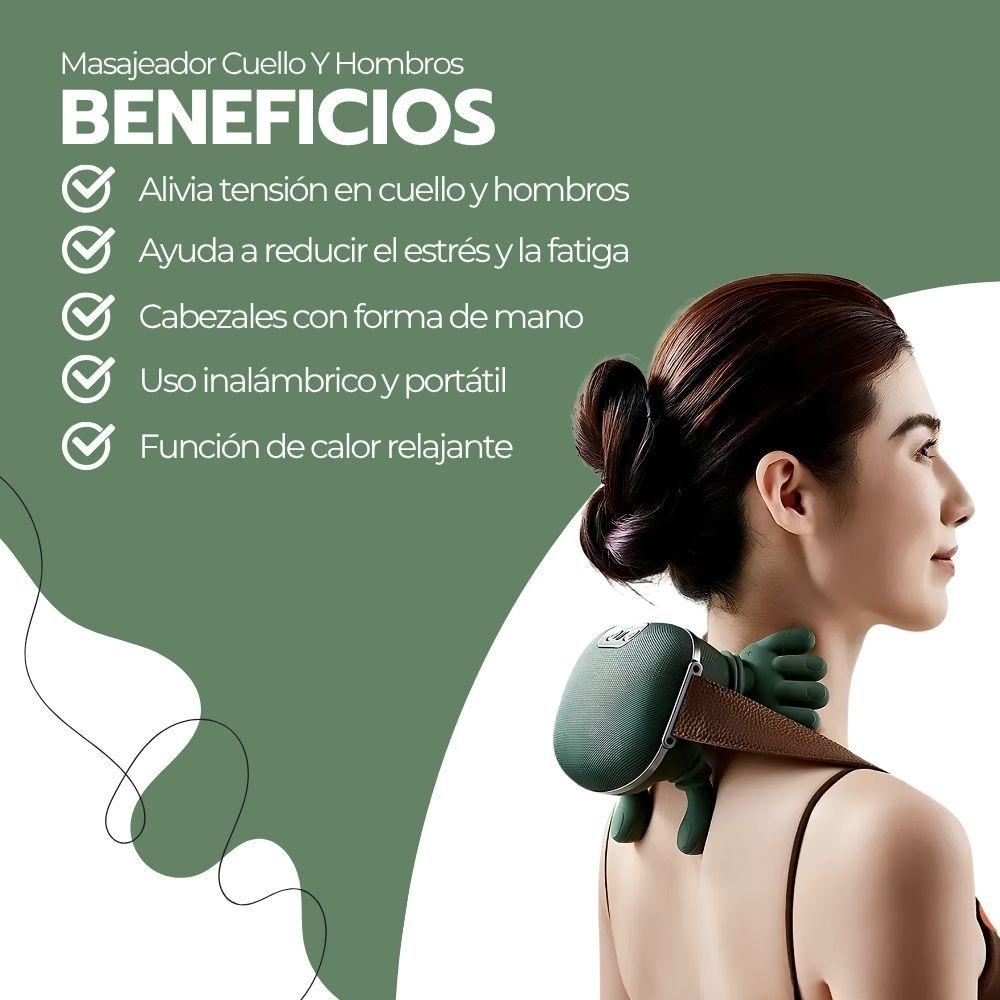 Masajeador Cuello Y Hombros Shiatsu Con Calor Recargable-3