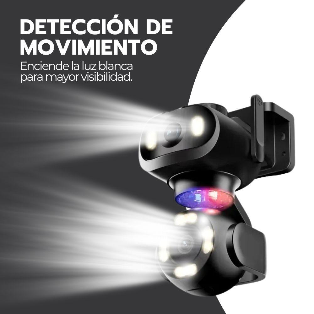 Cámara Vigilancia WiFi Doble Lente PTZ IA Movimiento Full HD Negro Exterior Interior JT-9680-6