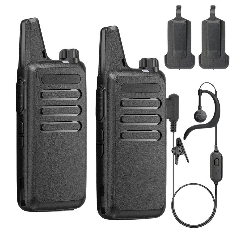Walkie Talkie Transmisor Profesional FM Recargable Negro-0