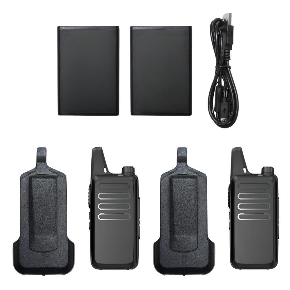 Walkie Talkie Transmisor Profesional FM Recargable Negro-1