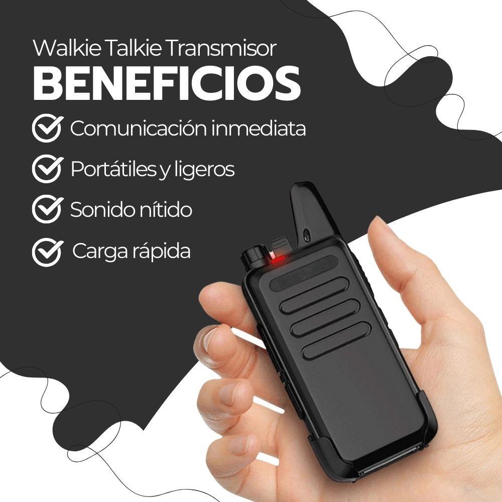 Walkie Talkie Transmisor Profesional FM Recargable Negro-3