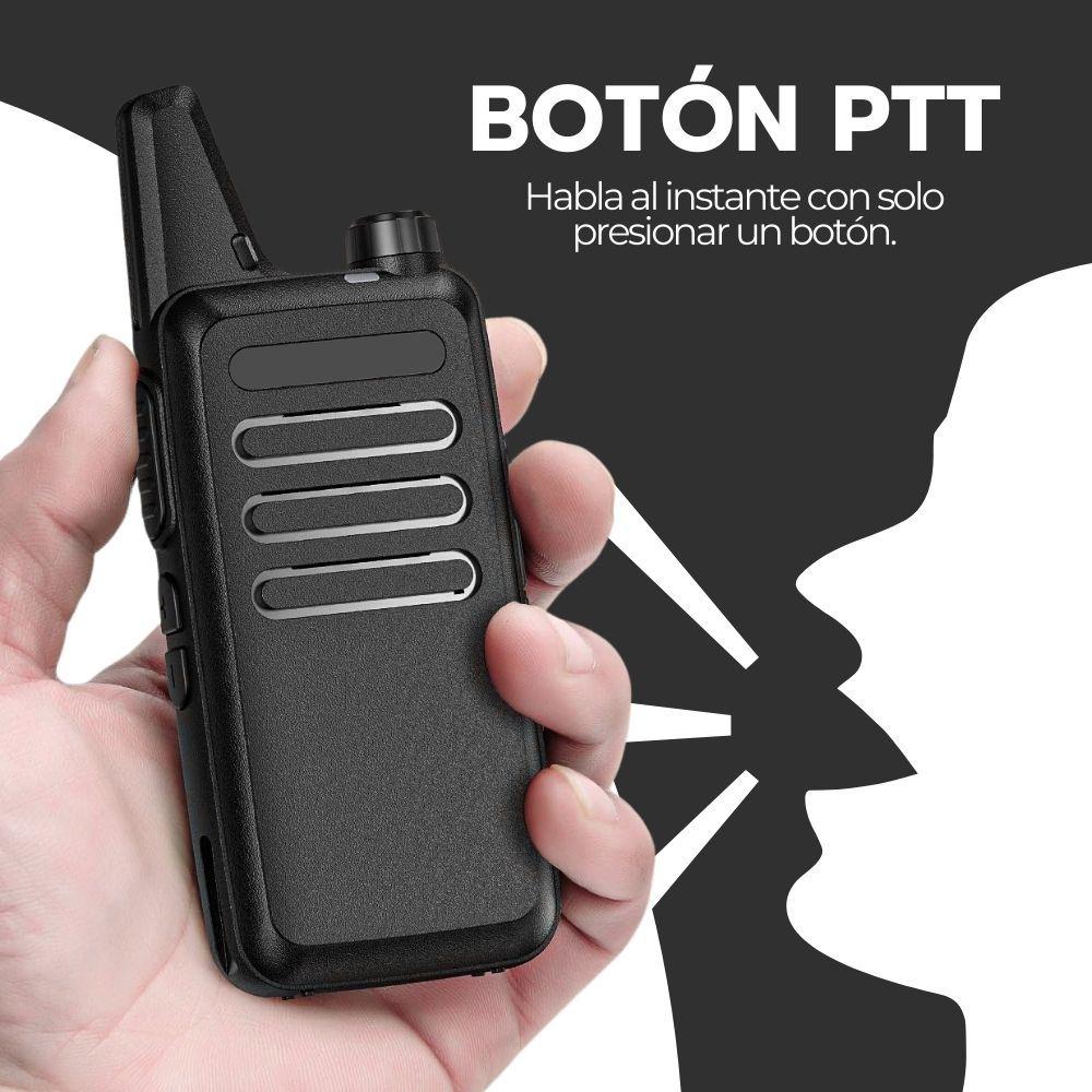 Walkie Talkie Transmisor Profesional FM Recargable Negro-4