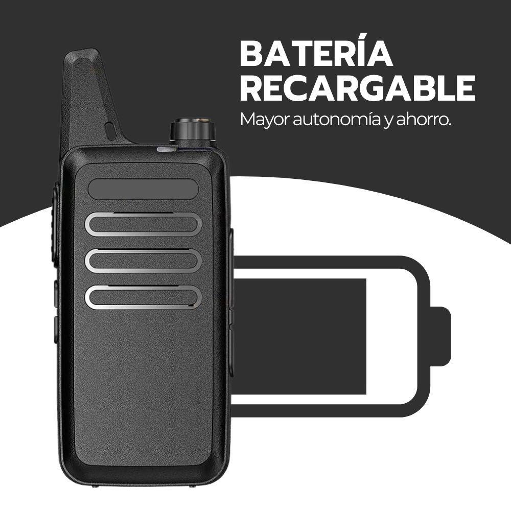 Walkie Talkie Transmisor Profesional FM Recargable Negro-7