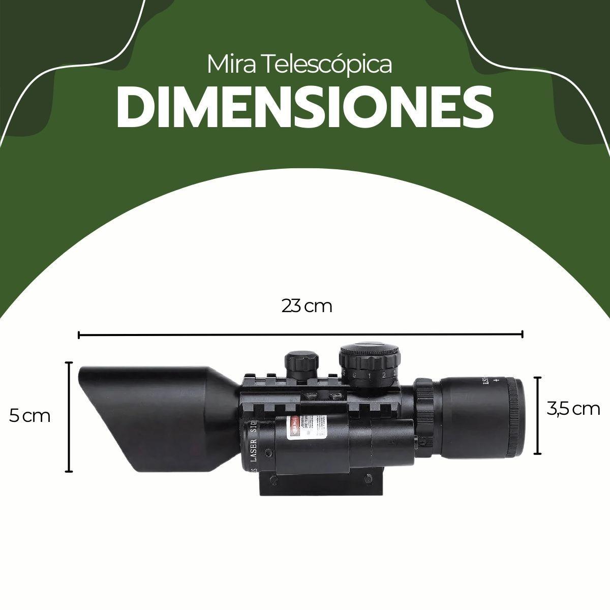 Mira Telescópica Caza Retroiluminada con Láser M9-6