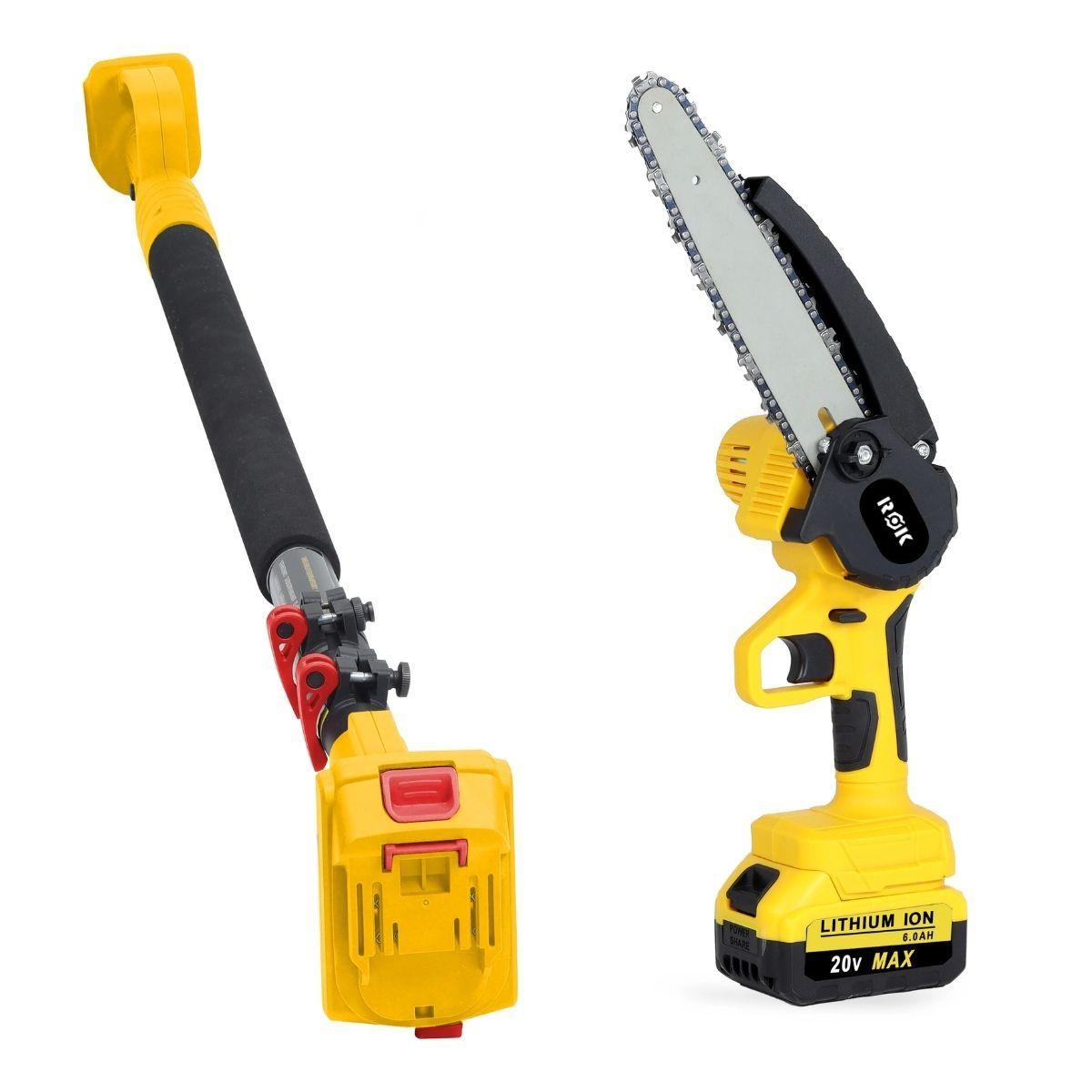 Motosierra 6” ROK Inalámbrica + Extensor y 2 Baterías-1