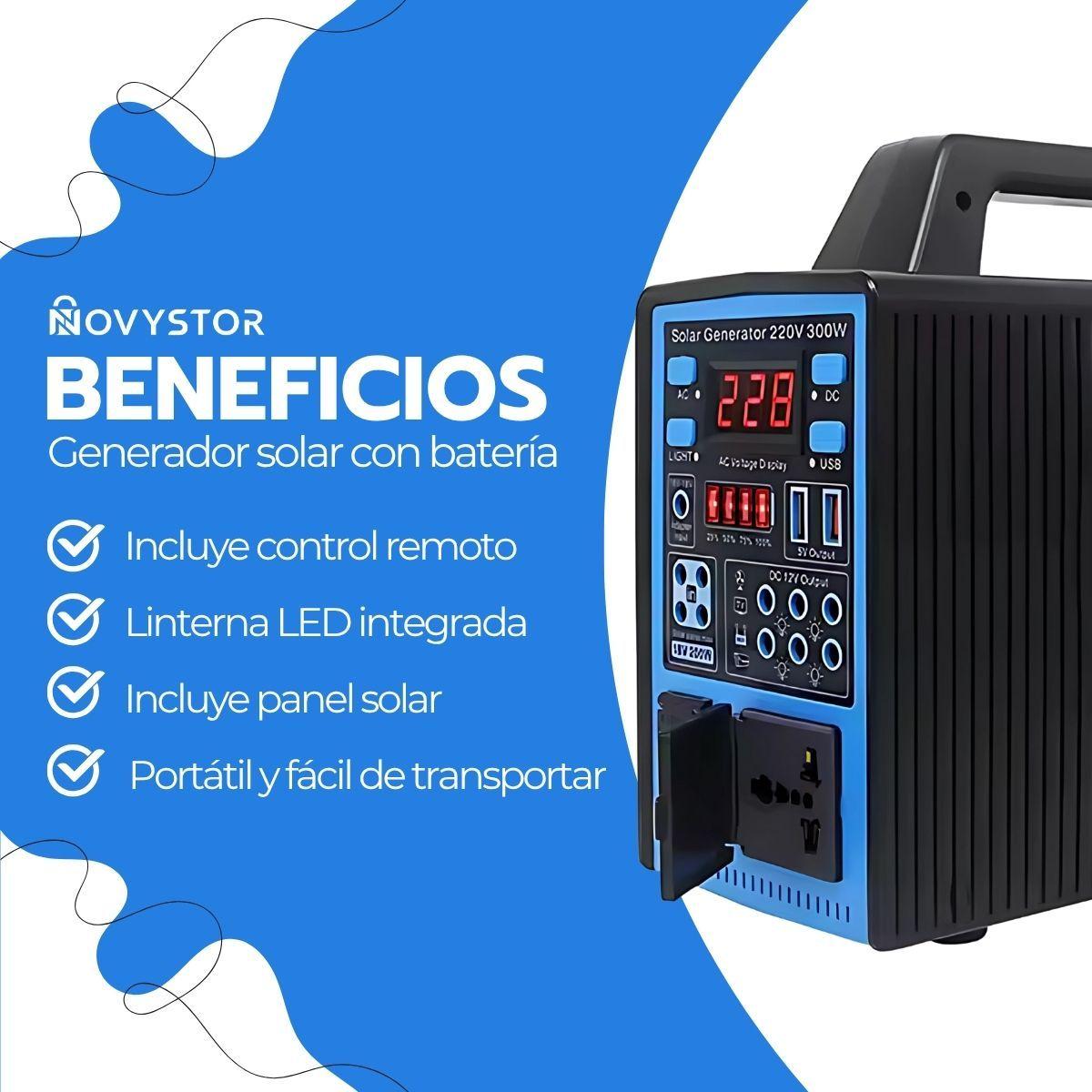 Generador Energía Solar Batería Multiuso 300W + Ampolletas-3