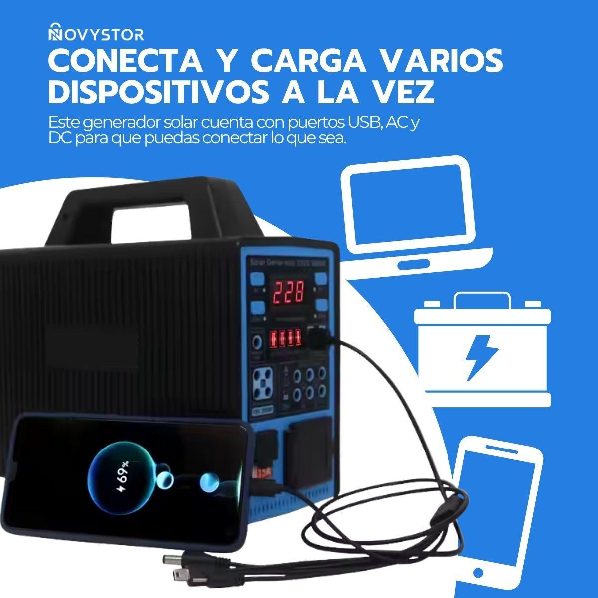 Generador Energía Solar Batería Multiuso 300W + Ampolletas-4