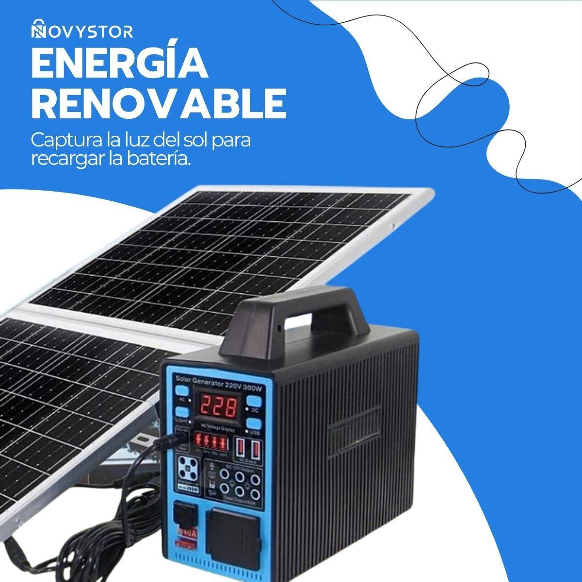 Generador Energía Solar Batería Multiuso 300W + Ampolletas-7