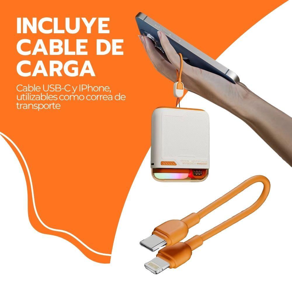 Power Bank Magnético 10000mAh de Carga Inalámbrica y Luz LED-7