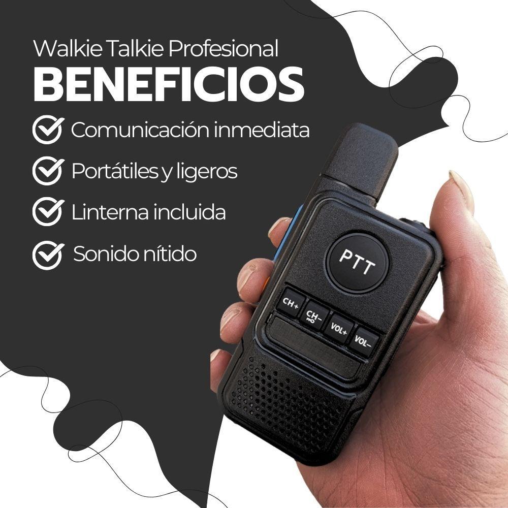Walkie Talkie Profesional FM Recargable con Auriculares-3
