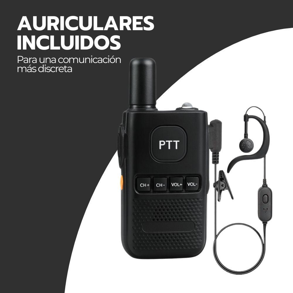Walkie Talkie Profesional FM Recargable con Auriculares-7
