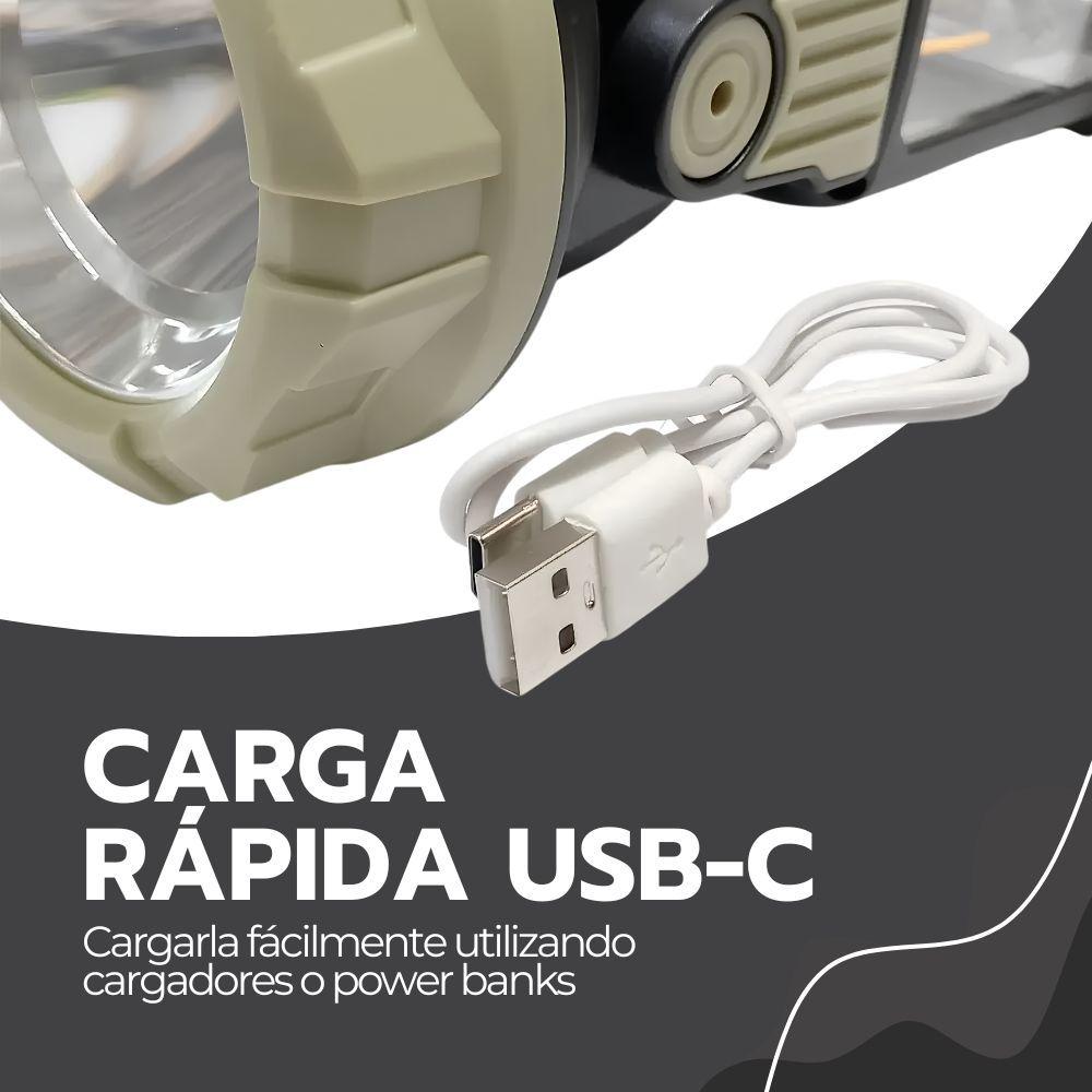 Linterna Farol Recargable De Mano 2en1 Multifuncional 180°-6