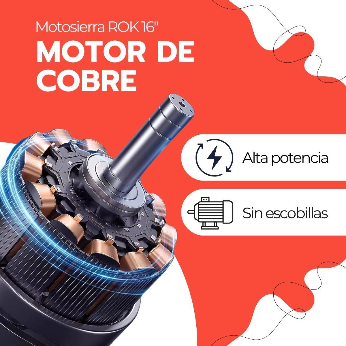 Motosierra Eléctrica ROK Inalámbrica 16'' + Funda Protectora-7