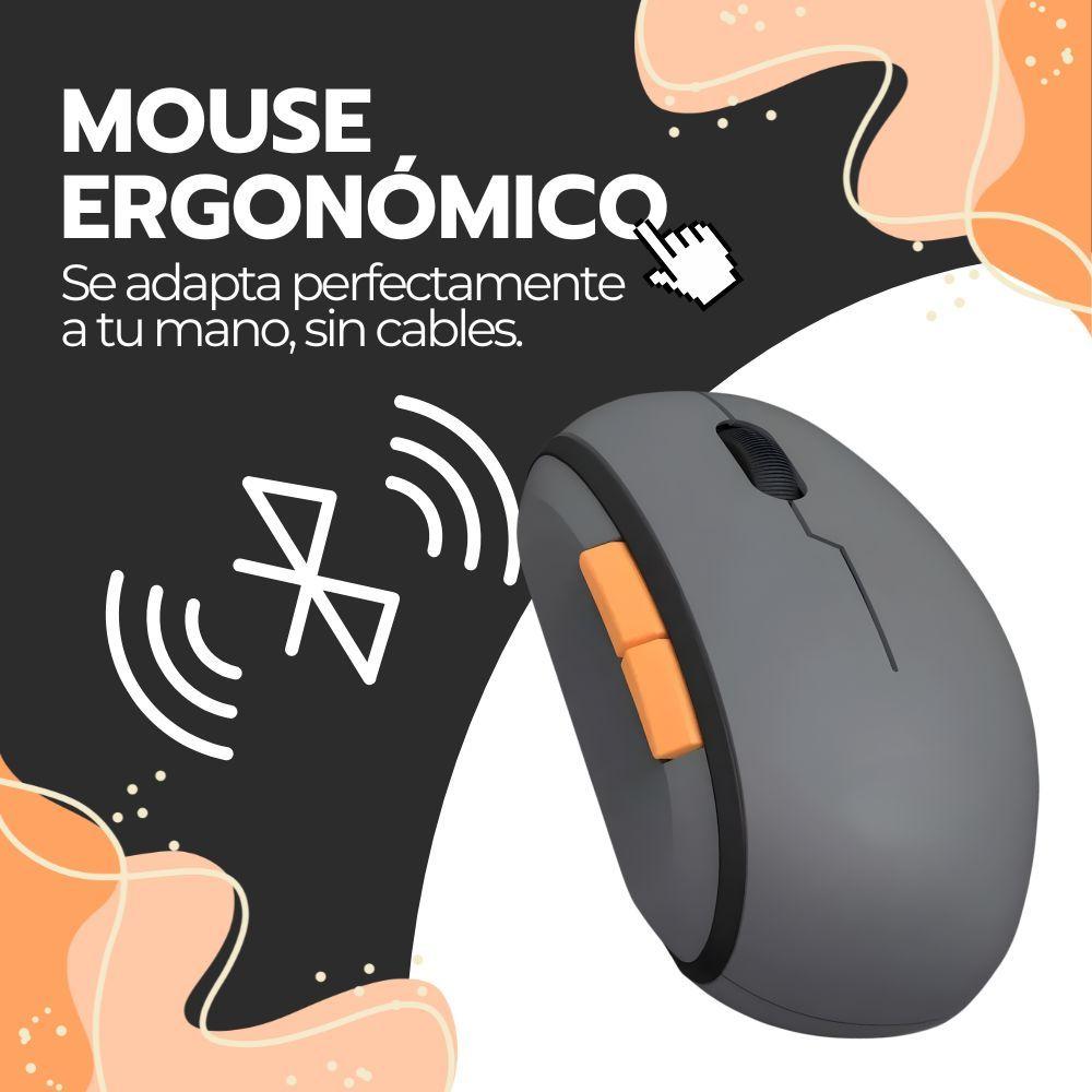 Kit Teclado y Mouse Inalámbrico Bluetooth USB Amarillo-5