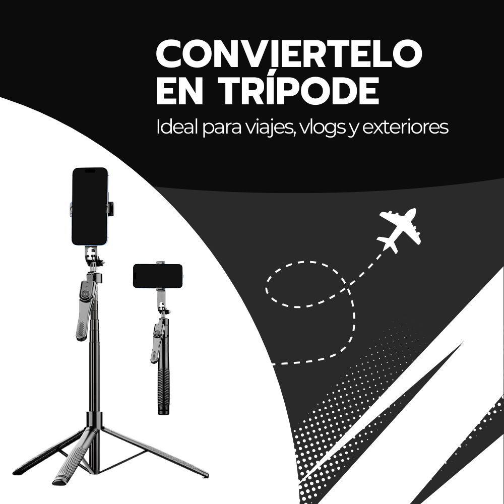 Trípode Palo Selfie Extensible 1.7m y Control Bluetooth-5